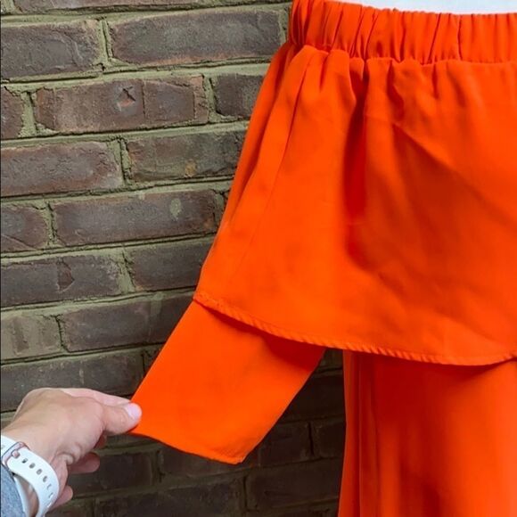 Love First Sight Orange S/S Off shoulder Dress L - Picture 4 of 9